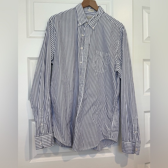 J.Crew Purple and White Striped Men's Shirt - Picture 1 of 3